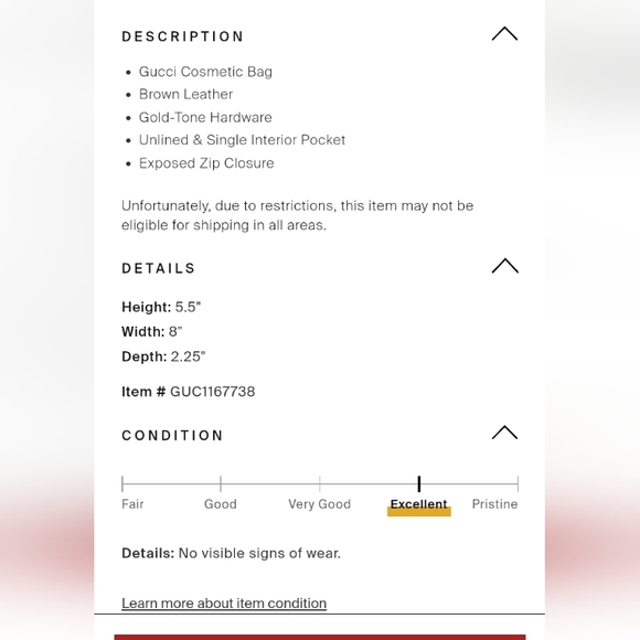 Gucci Cosmetic Bag FINAL PRICE - Picture 2 of 2